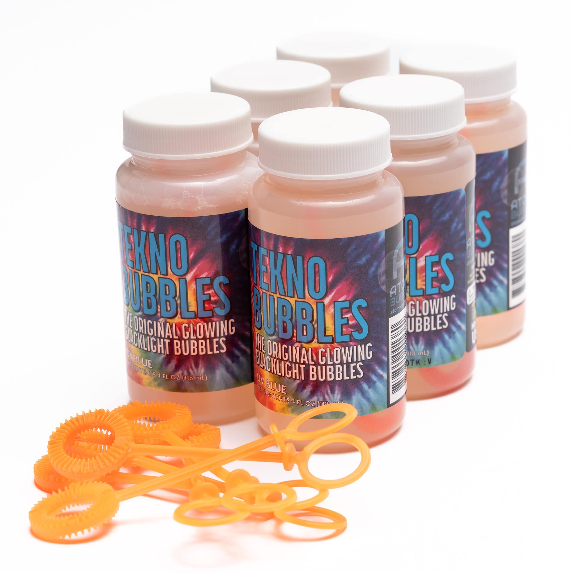 Atomic Bubbles 4oz. Blue Tekno Bubbles, 6ct.